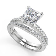 Kamryn French Pave Classic Princess Cut Diamond Engagement Ring - Nivetta